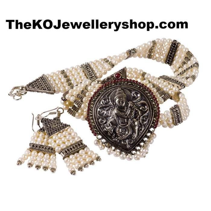 The Silver Rasa-Leela Necklace set - KO Jewellery
