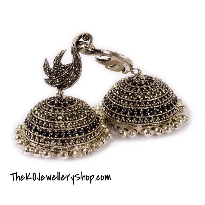 The Swan Silver Jhumka - KO Jewellery