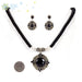 The Victorian Silver Necklace Set - Black - KO Jewellery