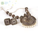 The Silver Antique Floral necklace set - KO Jewellery