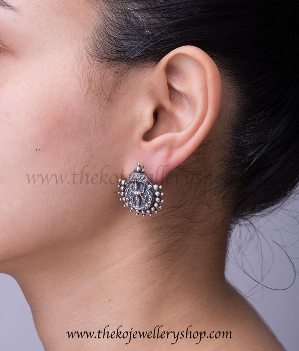 The Kamakshi Silver Earrings