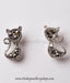 pure silver cat ear studs for kids and women