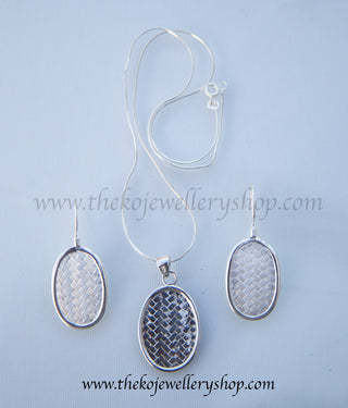 Online shopping pure silver pendant set