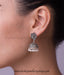 handcrafted silver jhumkas lovely rose ear-studs at the top buy online