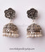 swiss-marcasite studded handcrafted silver jhumkas for women