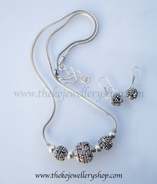 Online shopping pure silver necklace set for women