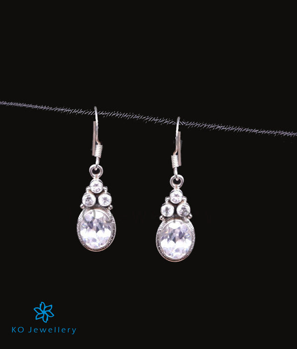 The Poulomi Silver Gemstone Earrings-White