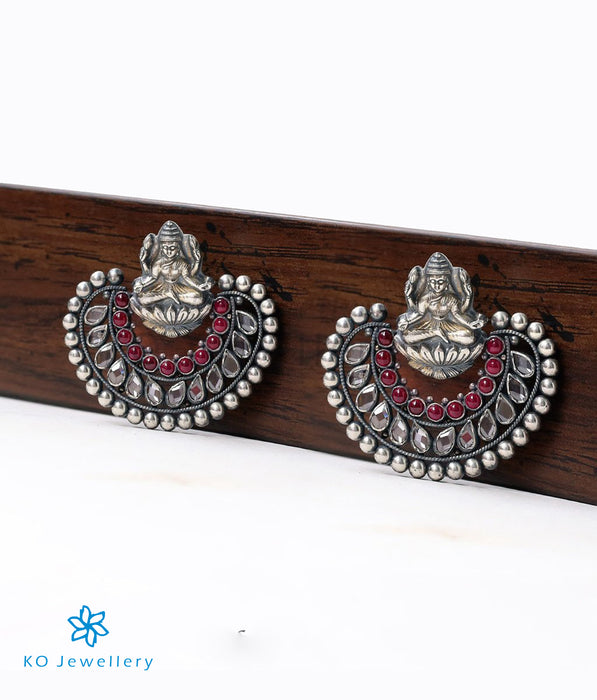 The Pragya Silver Chand Bali Earrings(Oxidised)