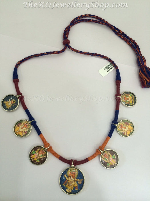 ganpati necklace silver
