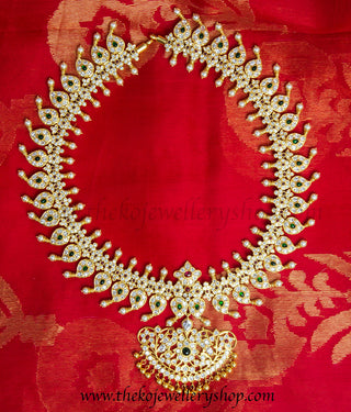 The Bridal Pearl Manga Malai Silver Necklace