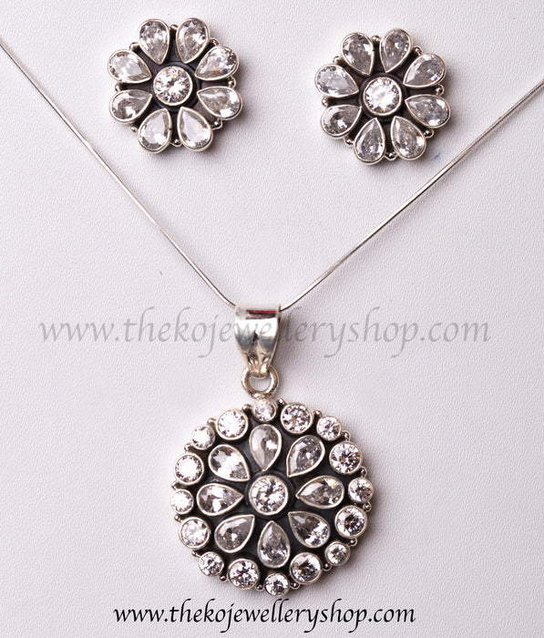 Online shopping pure silver pendant set for women