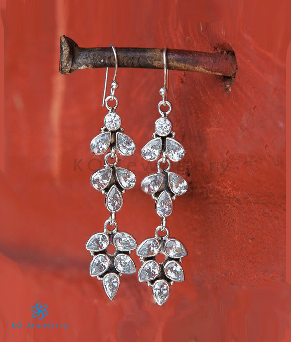 The Anusha Silver Gemstone Earrings- White