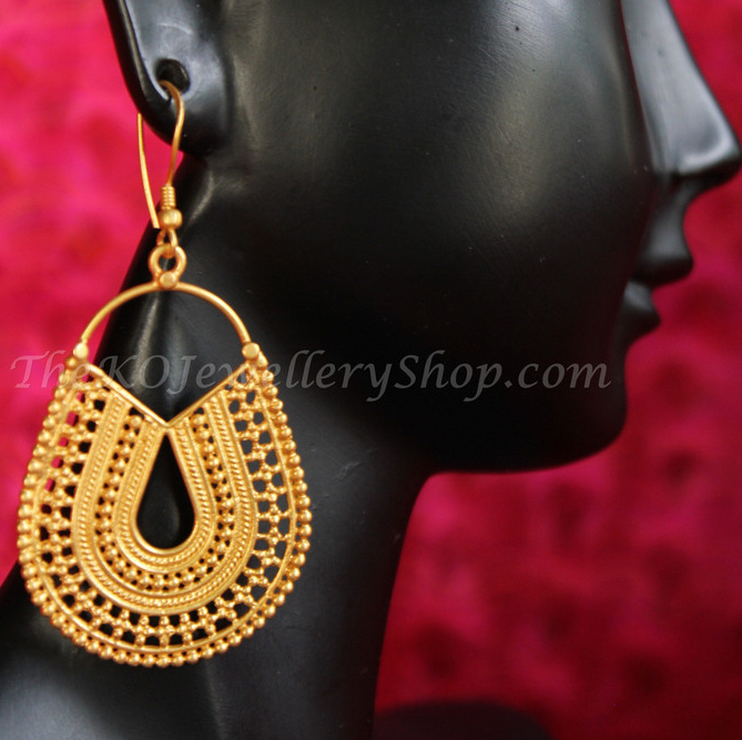 large gold plated earrings online shopping 